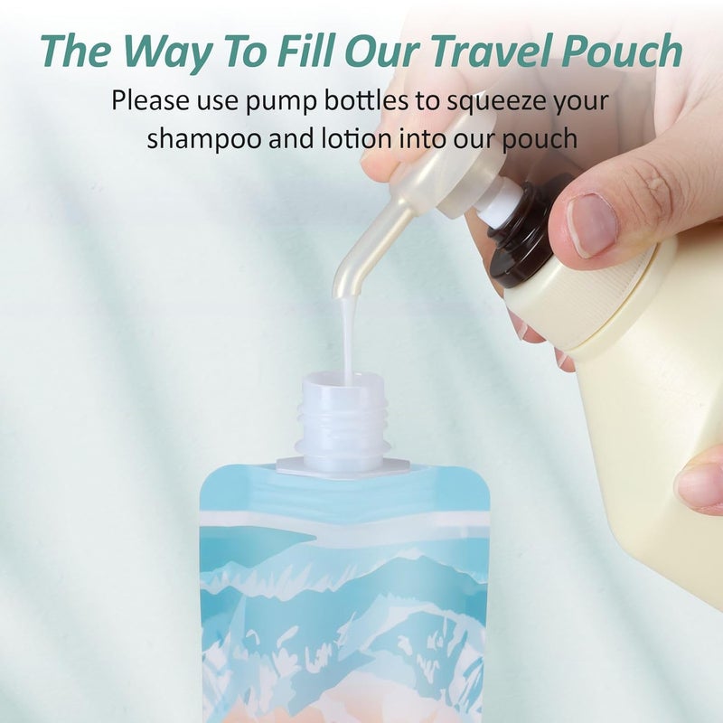 Packism Travel Containers for Toiletries - 15 Pack Leak Proof 3oz TSA Approved Travel Pouches, Stand Up, Slim & Lightweight Design, Space Saving, Pack More Shampoo Conditioner Lotion Body Wash - Image 5